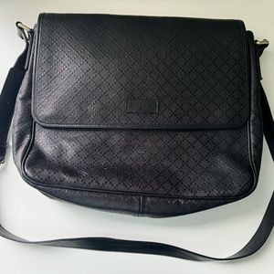 Gucci Black Diamante Leather Hilary Messenger Bag, One Size